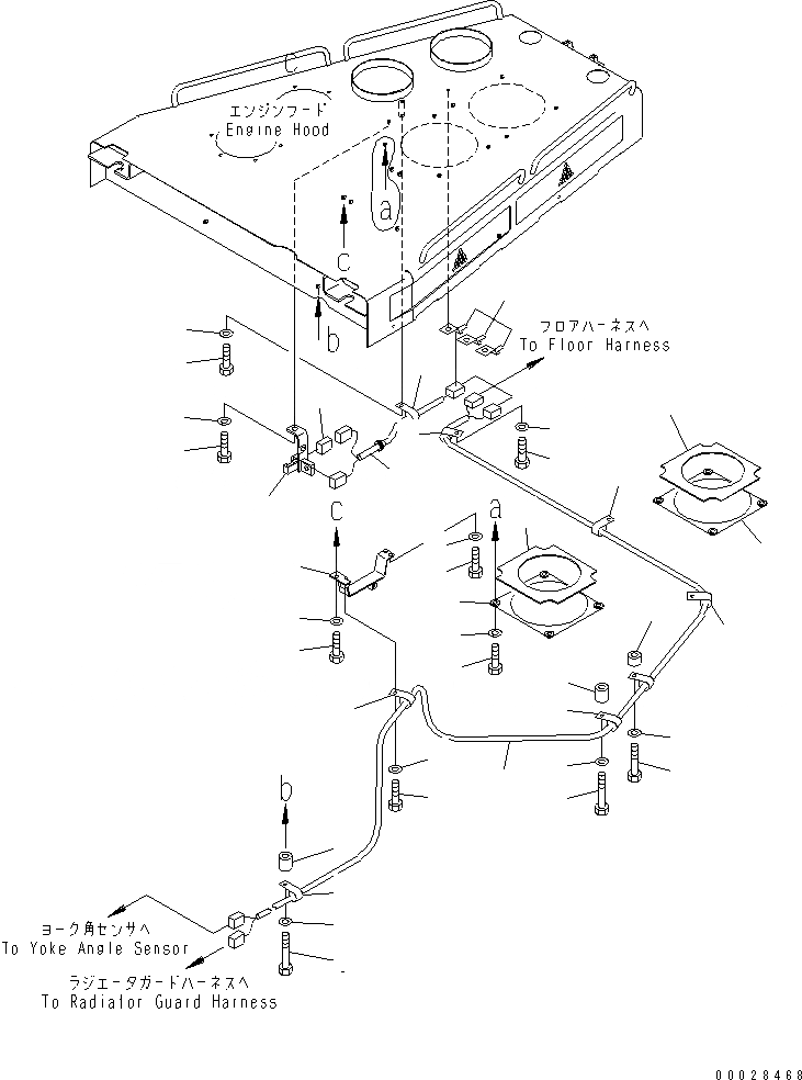 Схема запчастей Komatsu D475A-5A - КАПОТ (/) (ЗАКРЫТ.) ЧАСТИ КОРПУСА