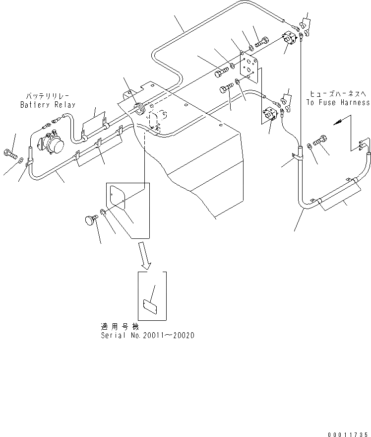 Схема запчастей Komatsu D475A-5A - АВТОМ. ВЫКЛЮЧАТЕЛЬ(№-) ЧАСТИ КОРПУСА