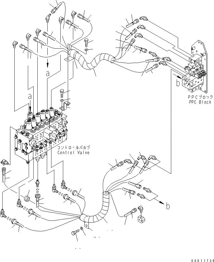 Схема запчастей Komatsu D475A-5A - УПРАВЛЯЮЩ. КЛАПАН (ДЛЯ ДВОЙН. НАКЛОН. ГЛАВН. ТРУБЫ) ЧАСТИ КОРПУСА