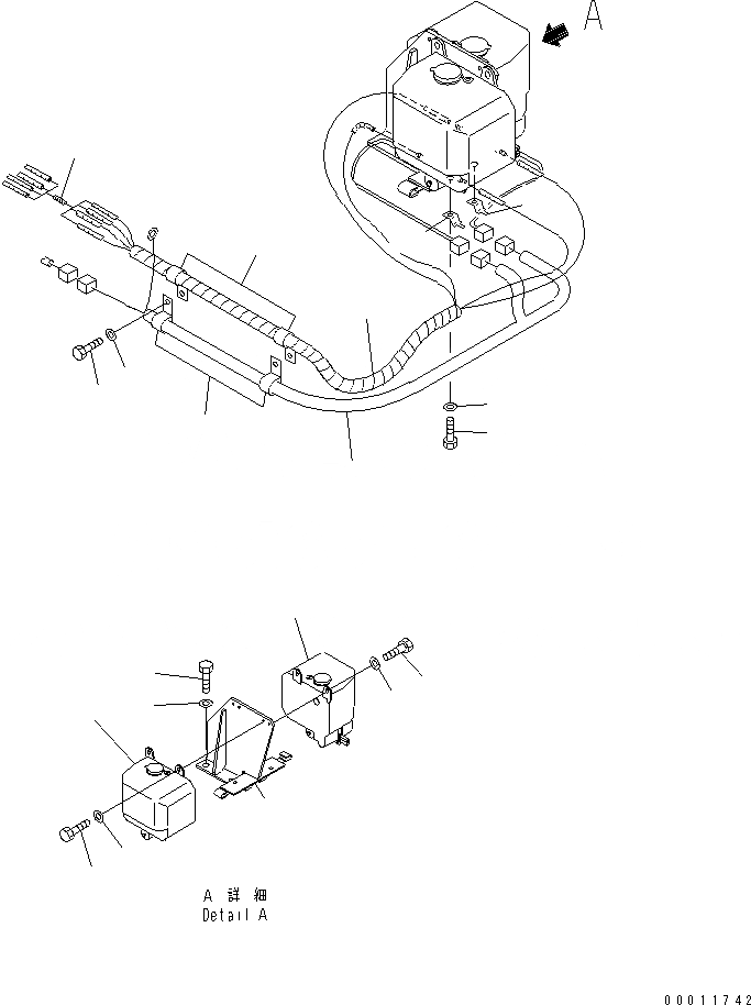 Схема запчастей Komatsu D475A-5A - ОМЫВАТЕЛЬ БАК ЧАСТИ КОРПУСА