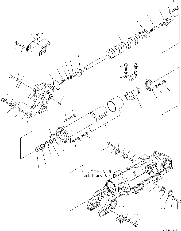 Схема запчастей Komatsu D475A-5A - ПРУЖИНА (ПРАВ.) ХОДОВАЯ