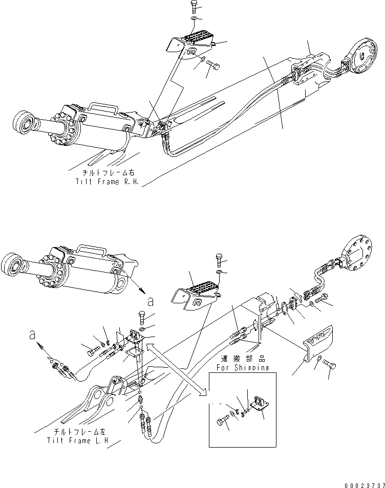 Схема запчастей Komatsu D475A-5A - ПЕРЕКОС. ОТВАЛА ТРУБЫ (ДЛЯ SUPER DOZER) РАБОЧЕЕ ОБОРУДОВАНИЕ