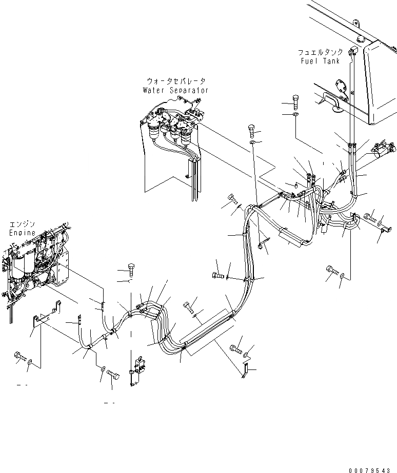 Схема запчастей Komatsu D475A-5E0 - ТОПЛИВН. ЛИНИЯ (ОСНОВН. ЛИНИЯ) (ДЛЯ EXTRA ПЛОХ. ТОПЛИВО) ТОПЛИВН. БАК. AND КОМПОНЕНТЫ