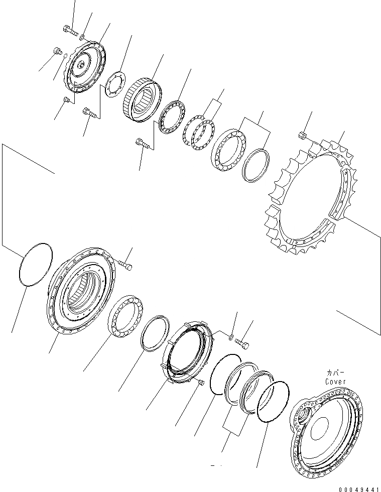 Схема запчастей Komatsu D475A-5E0 - КОНЕЧНАЯ ПЕРЕДАЧА (ЗВЕЗДОЧКА И ПЛАВАЮЩ УПЛОТНЕНИЕ) (ДЛЯ ИНДОНЕЗ.) (ПРАВ.) СИЛОВАЯ ПЕРЕДАЧА И КОНЕЧНАЯ ПЕРЕДАЧА