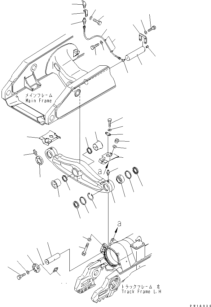 Схема запчастей Komatsu D475A-5E0 - БАЛКА БАЛАНСИРА И ПОВОРОТН. ШКВОРЕНЬ (БАЛКА БАЛАНСИРА) ОСНОВН. РАМА И КОМПОНЕНТЫ