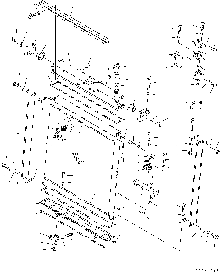 Схема запчастей Komatsu D475A-5E0 - ЗАЩИТА РАДИАТОРА (РАДИАТОР) ЧАСТИ КОРПУСА