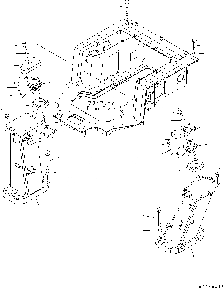 Схема запчастей Komatsu D475A-5E0 - R.O.P.S. КРЕПЛЕНИЕ ЧАСТИ КОРПУСА
