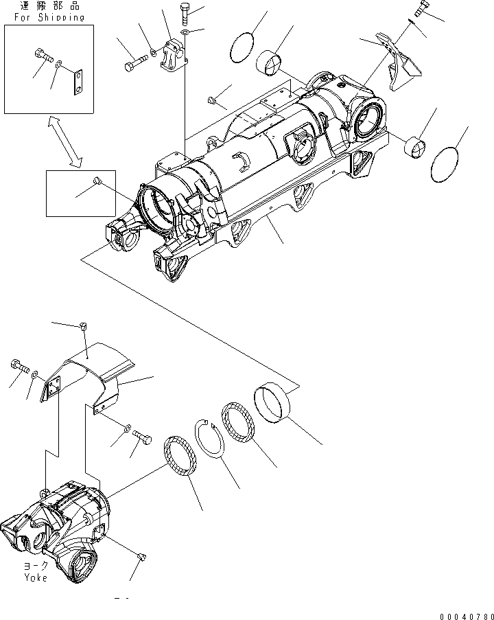 Схема запчастей Komatsu D475A-5E0 - ГУСЕНИЧНАЯ РАМА (ПРАВ.)(№-) ХОДОВАЯ