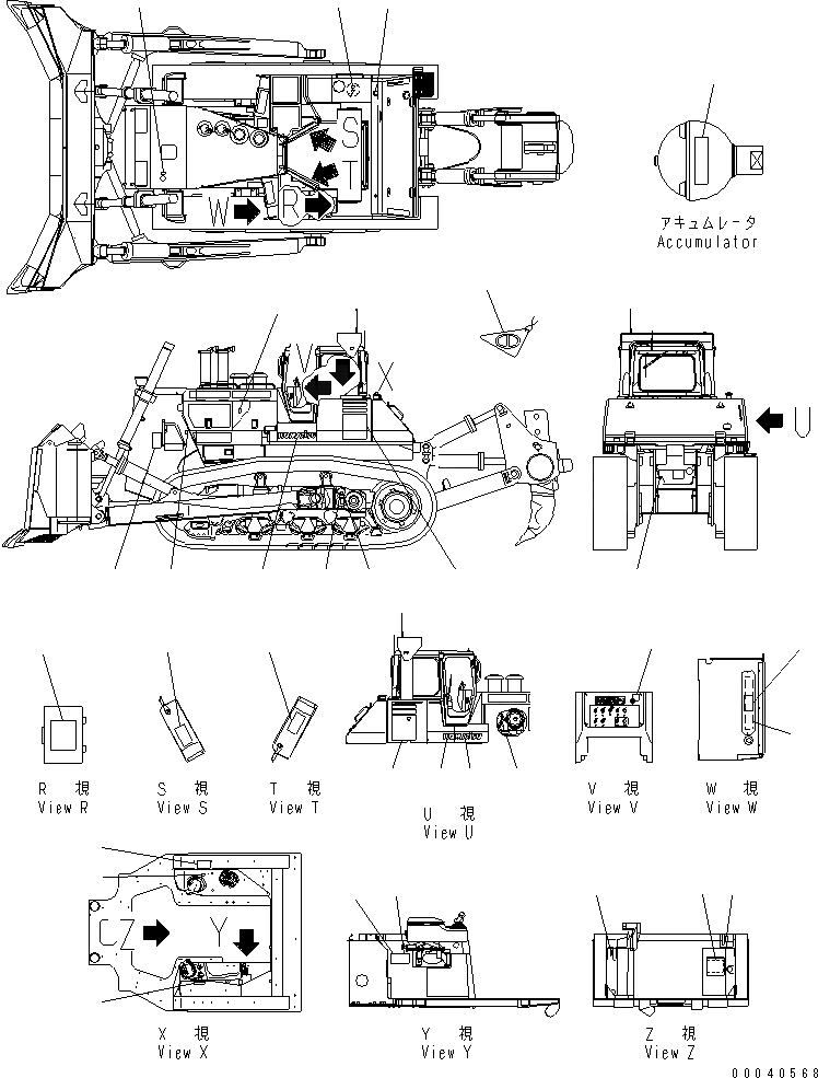 Схема запчастей Komatsu D475A-5E0 - МАРКИРОВКА (АНГЛ.) (ДЛЯ США) МАРКИРОВКА
