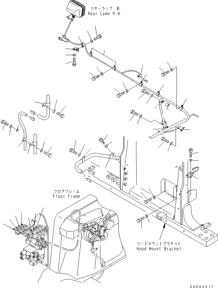 Схема запчастей Komatsu D475A-5E0 - КРЫЛО ЭЛЕКТРОПРОВОДКА (ПОЛ КРЕПЛЕНИЕ) (MINING A СПЕЦ-Я.) ЭЛЕКТРИКА