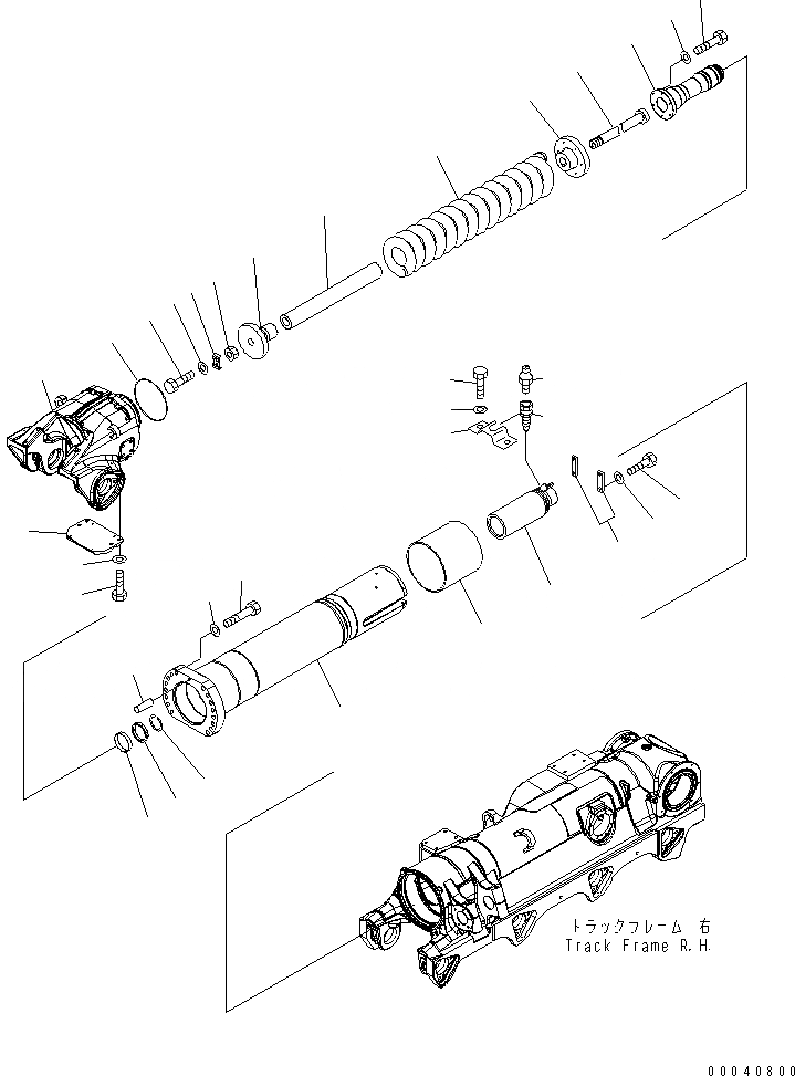 Схема запчастей Komatsu D475A-5E0 - ГУСЕНИЧНАЯ РАМА (ПРУЖИНА) (ПРАВ.) ХОДОВАЯ