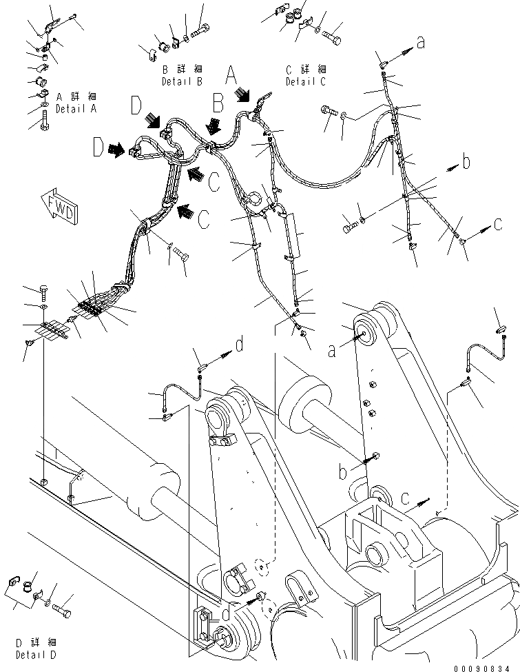 Схема запчастей Komatsu D475A-5E0 - РЫХЛИТЕЛЬ (BEAM ПАЛЕЦ УДАЛЕННАЯ СМАЗКА)(№-) РАБОЧЕЕ ОБОРУДОВАНИЕ