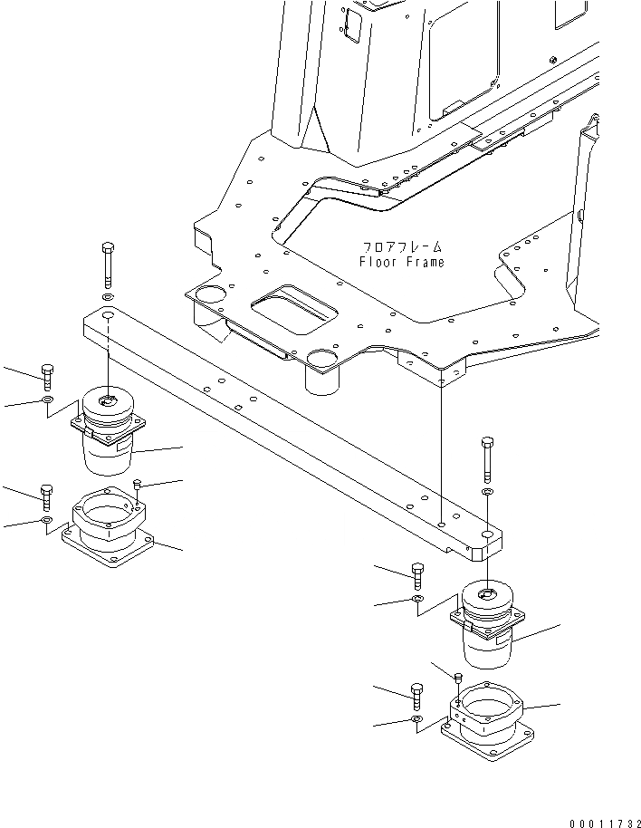 Схема запчастей Komatsu D475ASD-5E0 - КРЫЛО (КРЕПЛЕНИЕ ПОЛА) ЧАСТИ КОРПУСА