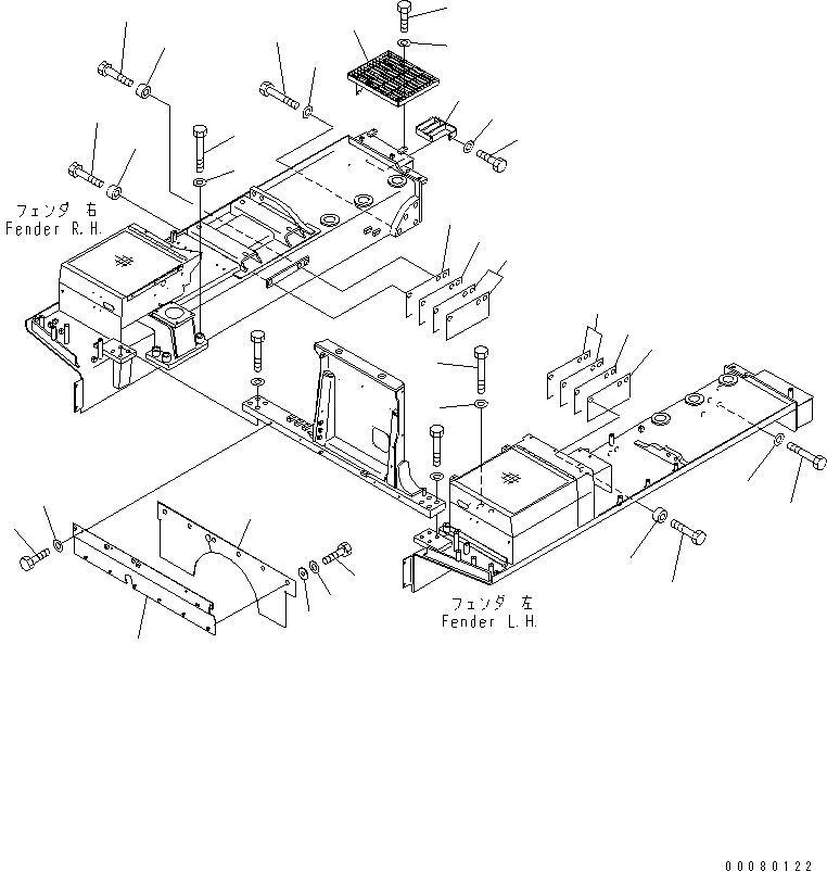 Схема запчастей Komatsu D475ASD-5E0 - КРЫЛО  (FIREЗАЩИТА И СТУПЕНИ) (ДЛЯ EXTRA ПЛОХ. ТОПЛИВО) ЧАСТИ КОРПУСА