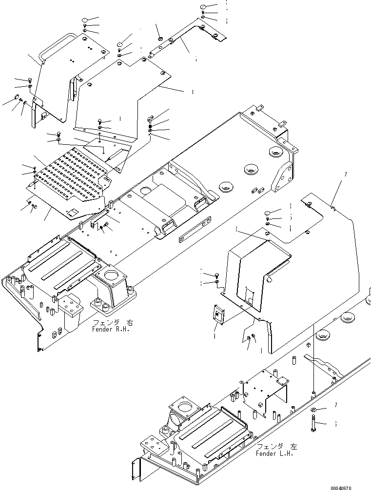 Схема запчастей Komatsu D475ASD-5E0 - КРЫЛО  (COVER) (/) ЧАСТИ КОРПУСА