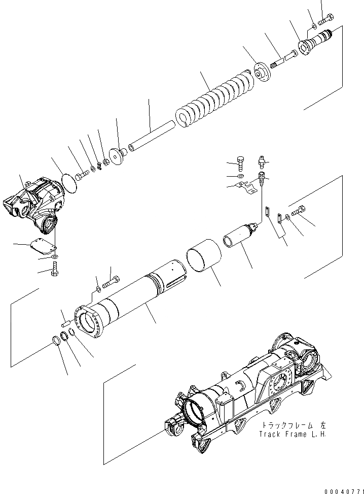 Схема запчастей Komatsu D475ASD-5E0 - ГУСЕНИЧНАЯ РАМА (ПРУЖИНА) (ЛЕВ.) ХОДОВАЯ
