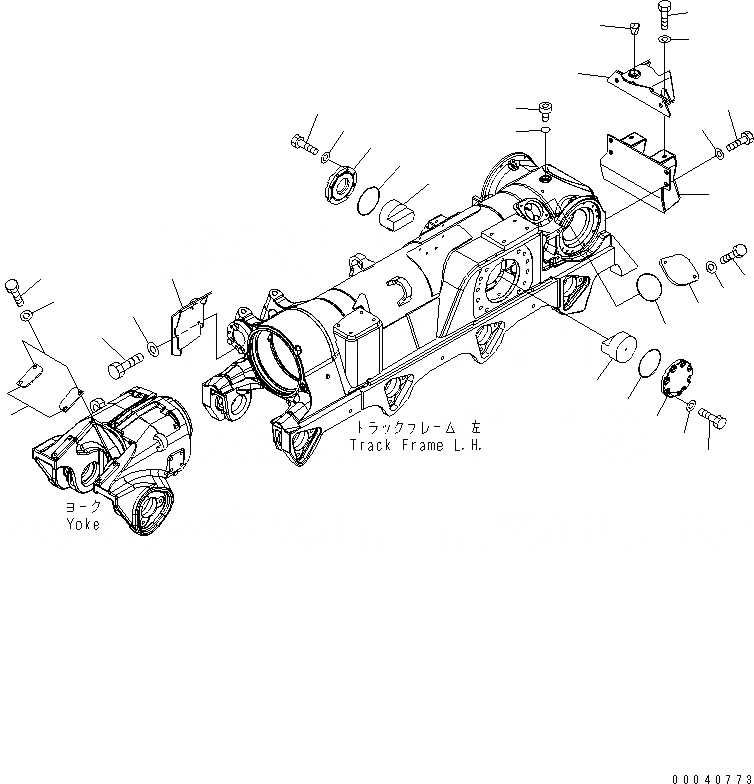 Схема запчастей Komatsu D475ASD-5E0 - ГУСЕНИЧНАЯ РАМА (КРЫШКИ) (ЛЕВ.) ХОДОВАЯ