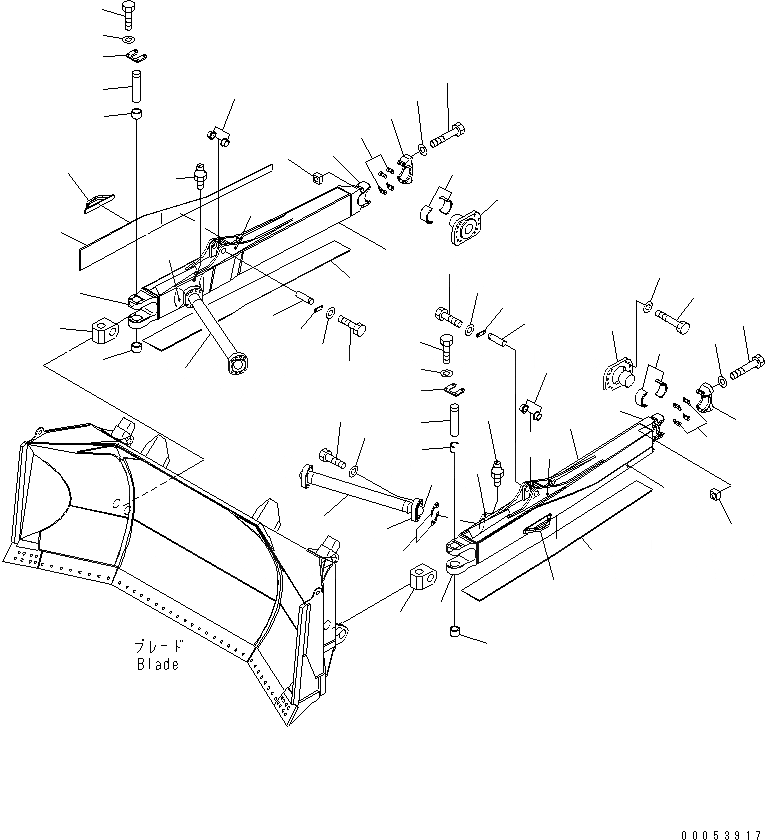 Схема запчастей Komatsu D475ASD-5E0 - DOZER РАМА (РУКОЯТЬ И РАМА) (УСИЛ. ТИП) (ДЛЯ SUPER DOZER) РАБОЧЕЕ ОБОРУДОВАНИЕ