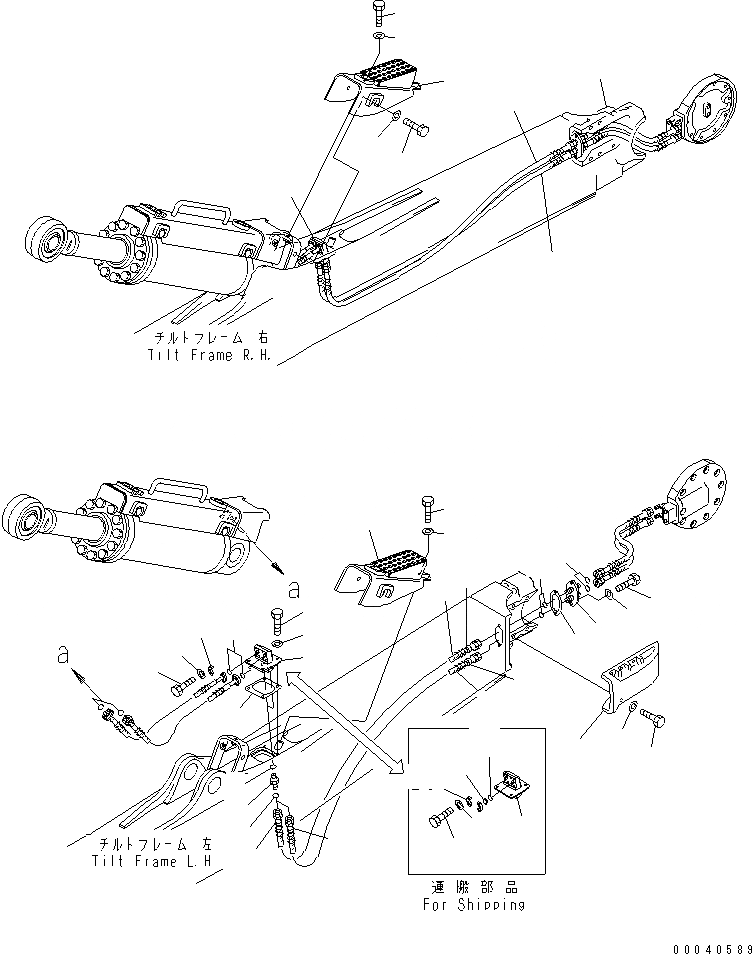 Схема запчастей Komatsu D475ASD-5E0 - DOZER РАМА (ПЕРЕКОС. ОТВАЛА ТРУБЫ) (ДЛЯ SUPER DOZER) РАБОЧЕЕ ОБОРУДОВАНИЕ