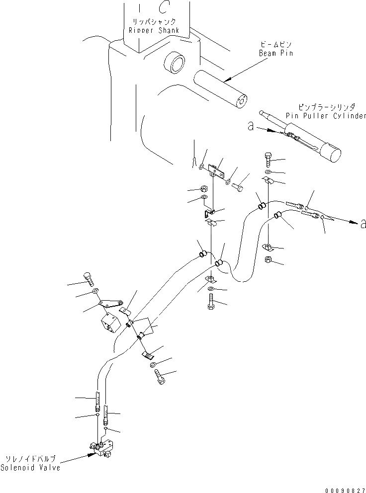 Схема запчастей Komatsu D475ASD-5E0 - РЫХЛИТЕЛЬ (ЦИЛИНДР СТОПОРН. ПАЛЬЦА ТРУБЫ) (ДЛЯ УДАЛЕНН. РЫХЛИТЕЛЬ СМАЗ.)(№-) РАБОЧЕЕ ОБОРУДОВАНИЕ