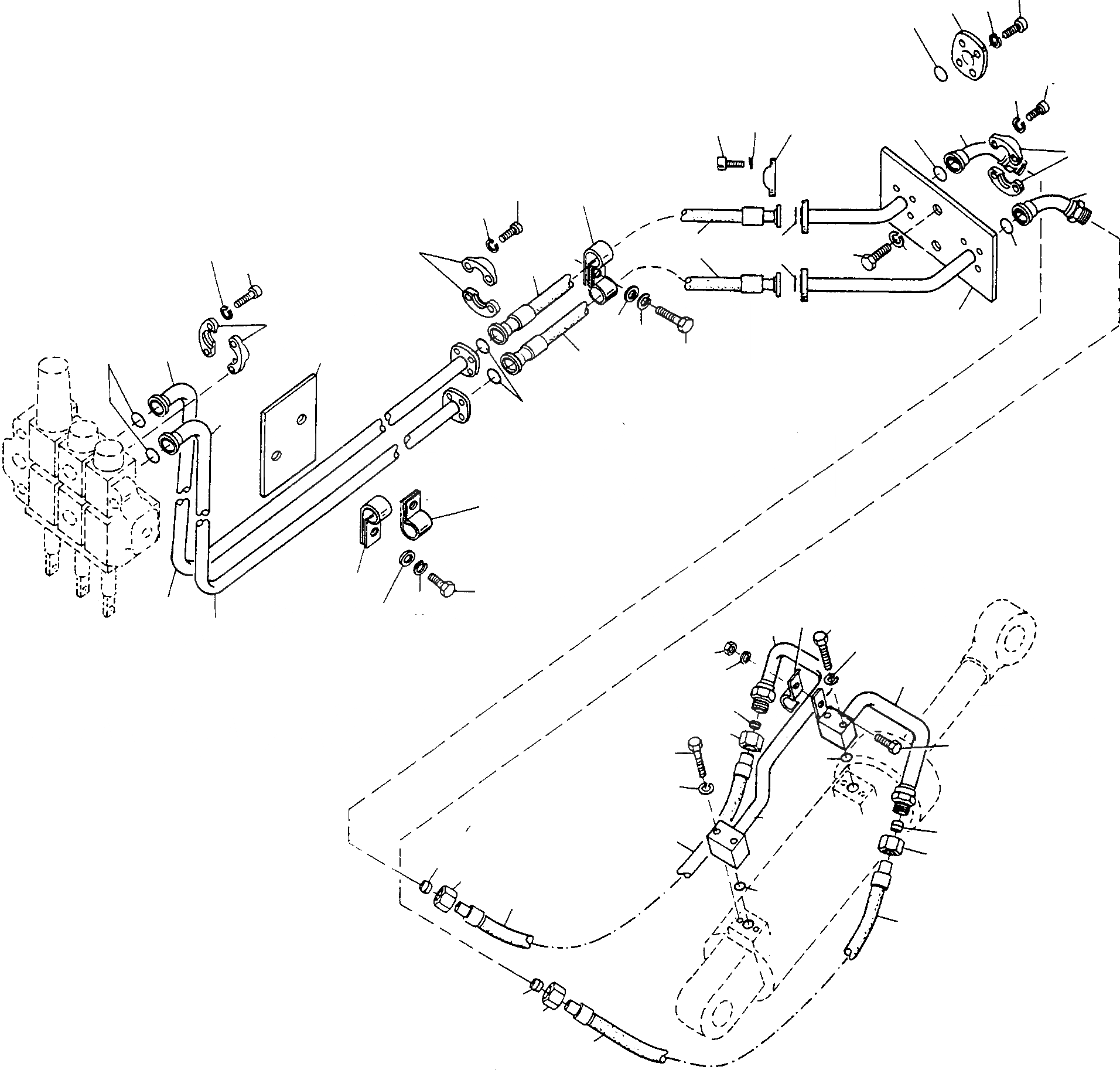 Схема запчастей Komatsu D500E Turbo - ЗАДН.-РЫХЛИТЕЛЬ, ТРУБЫS ОБОРУД-Е