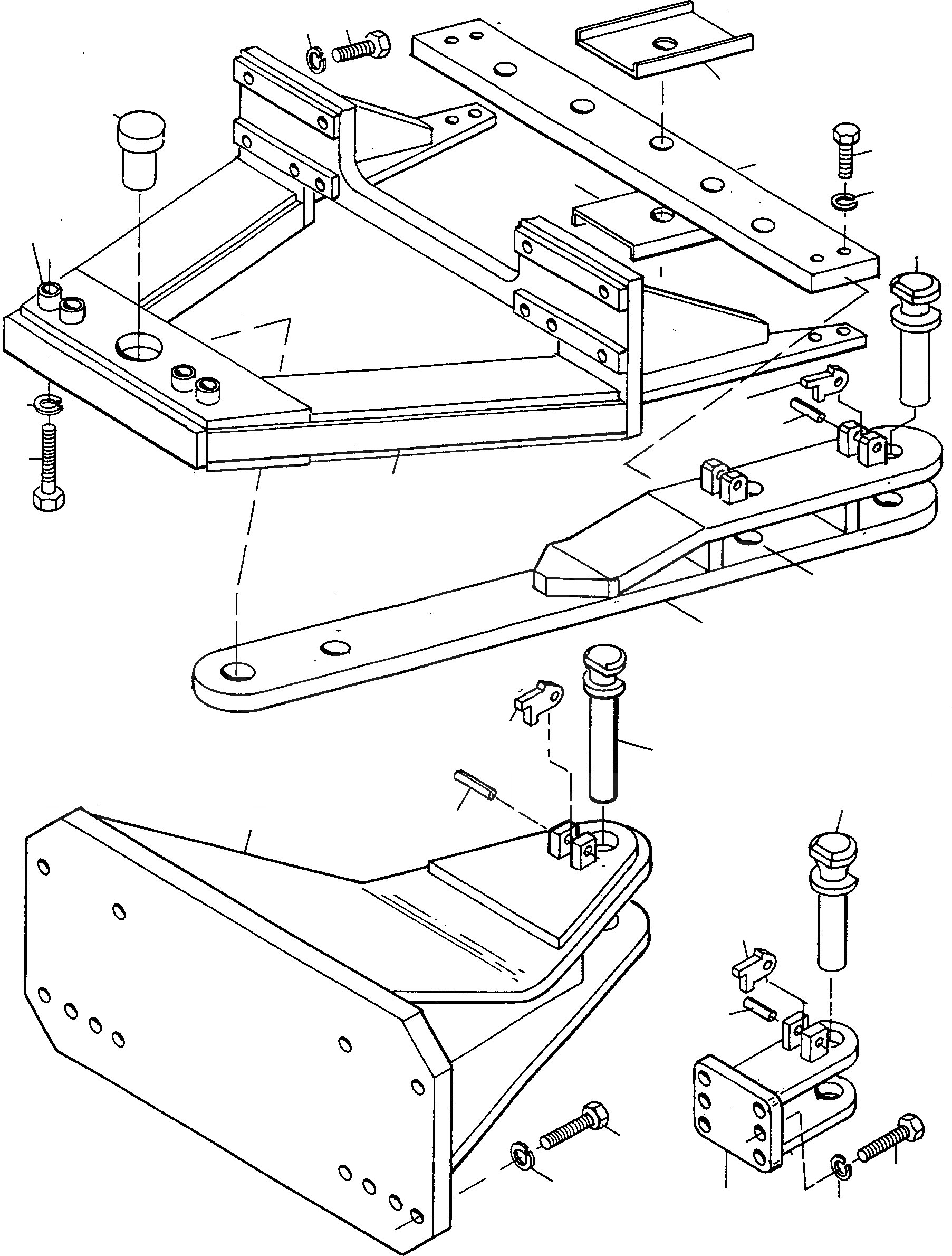Схема запчастей Komatsu D500E Turbo - TOWING DEVICE ШАССИ И SUPERSTRUCTURE