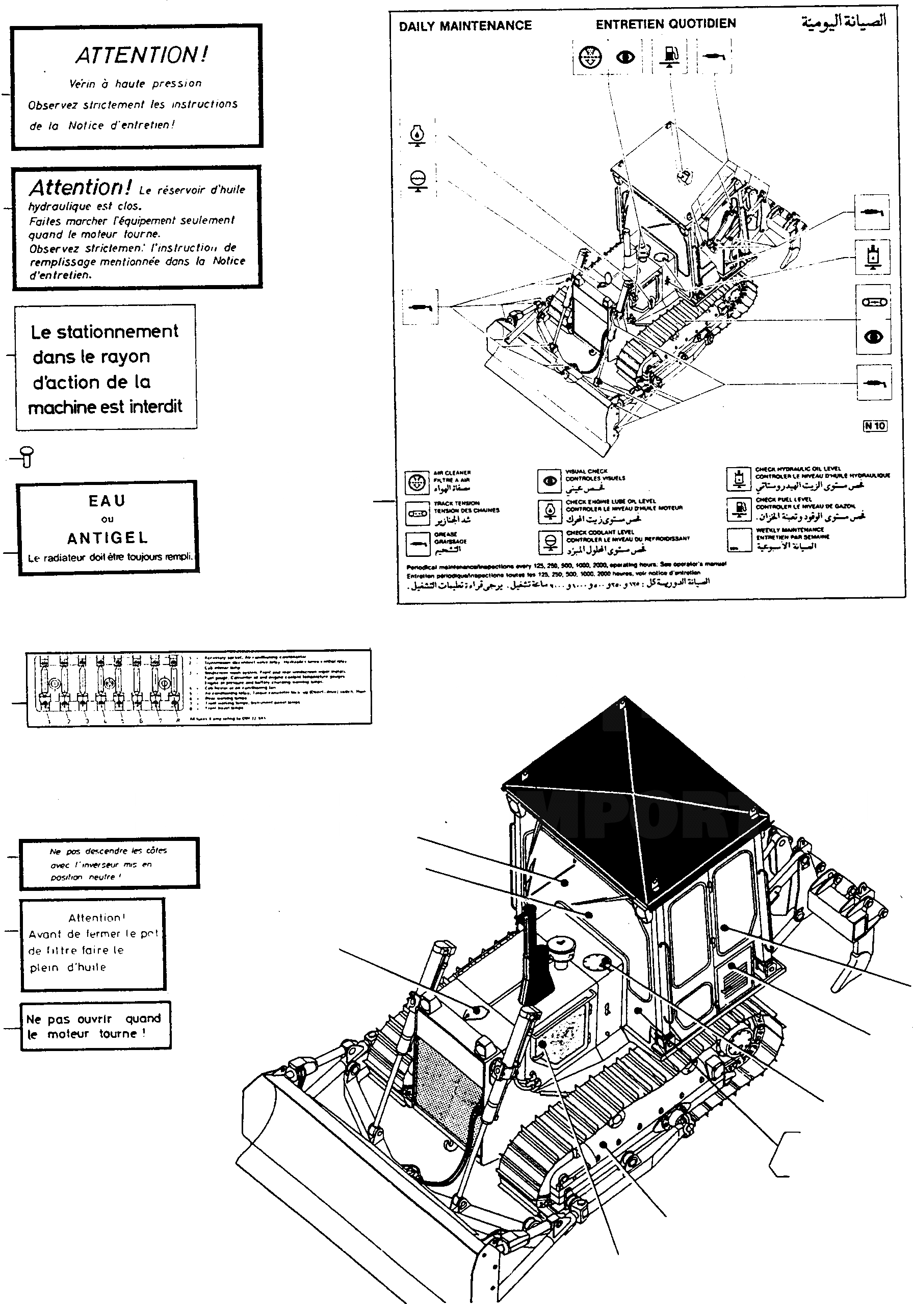 Схема запчастей Komatsu D500E Turbo - ТАБЛИЧКИS, ФРАНЦИЯ ШАССИ И SUPERSTRUCTURE
