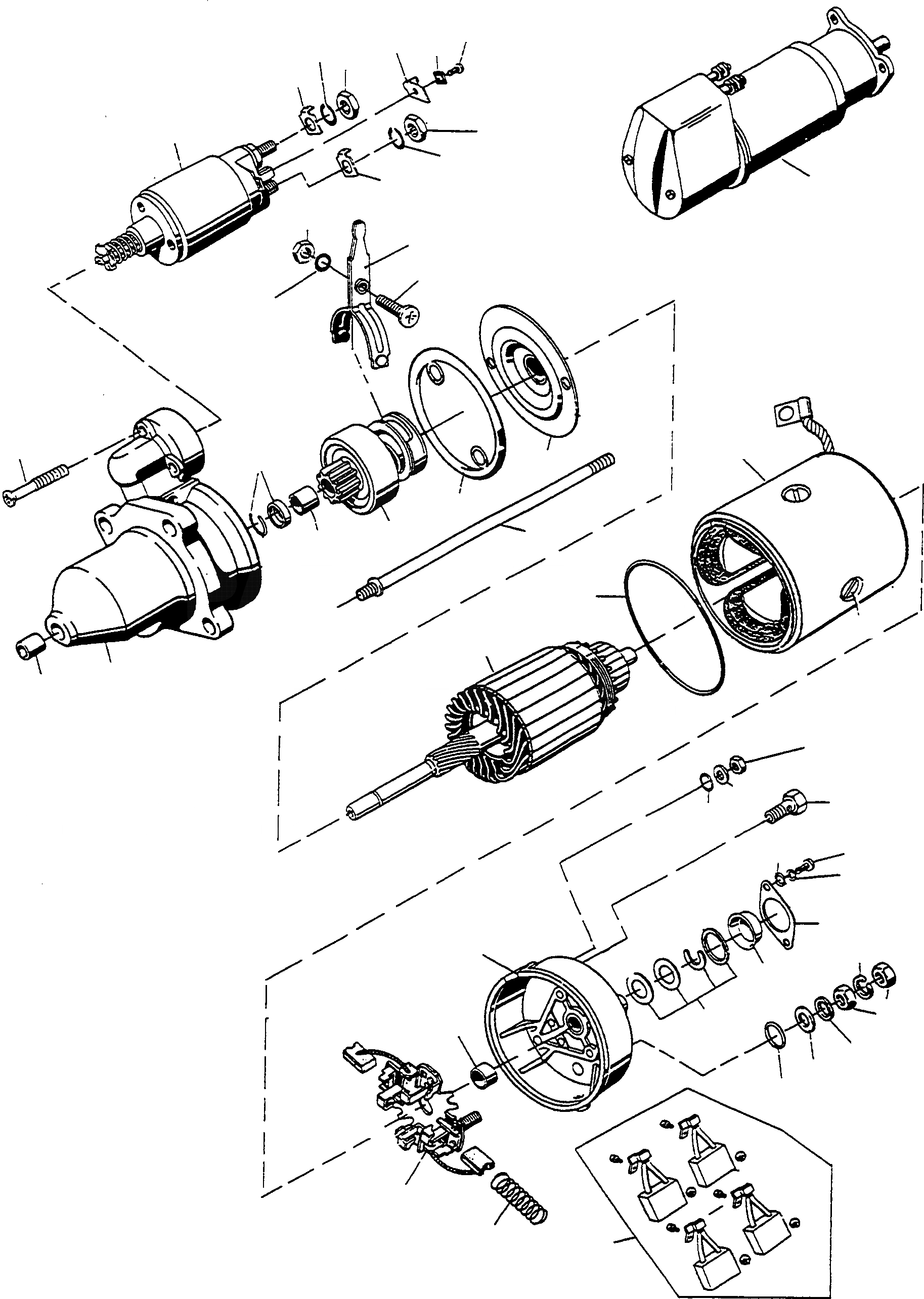 Схема запчастей Komatsu D500E Turbo - STARTERМОТОР ГЕНЕРАТОР И СТАРТЕР