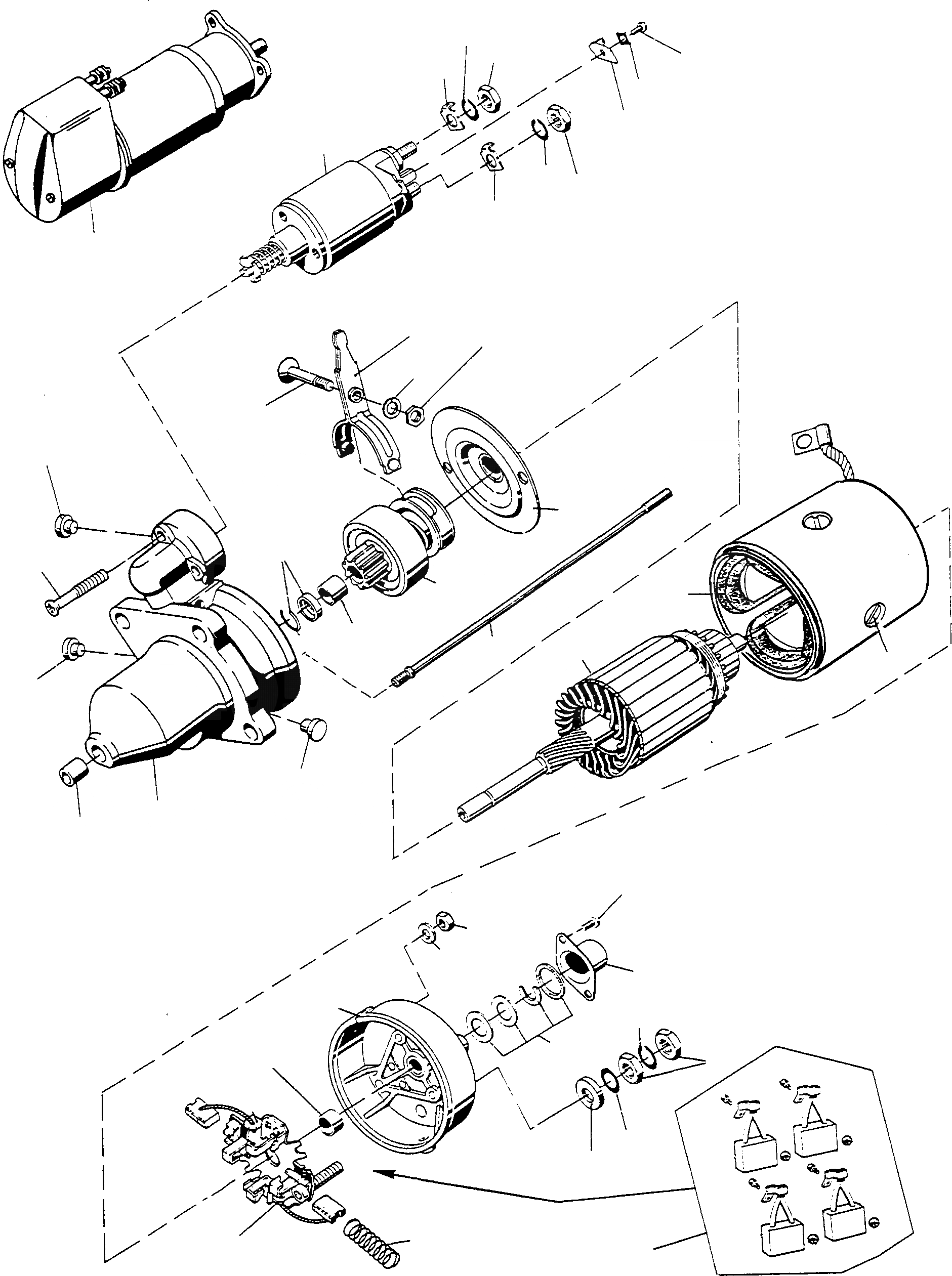 Схема запчастей Komatsu D500E Turbo - STARTERМОТОР ГЕНЕРАТОР И СТАРТЕР