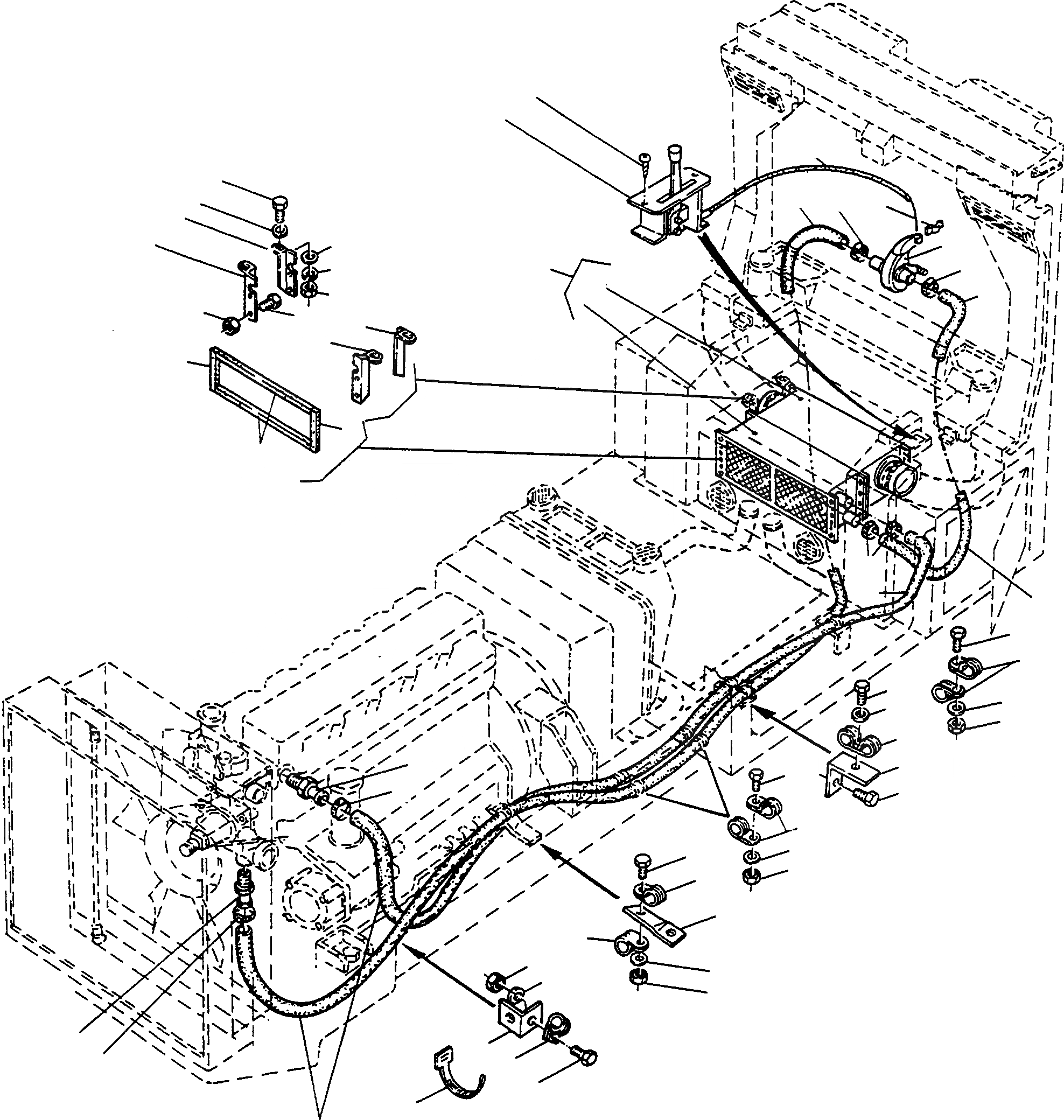 Схема запчастей Komatsu D500E Turbo - ОБОГРЕВ. ШАССИ И SUPERSTRUCTURE