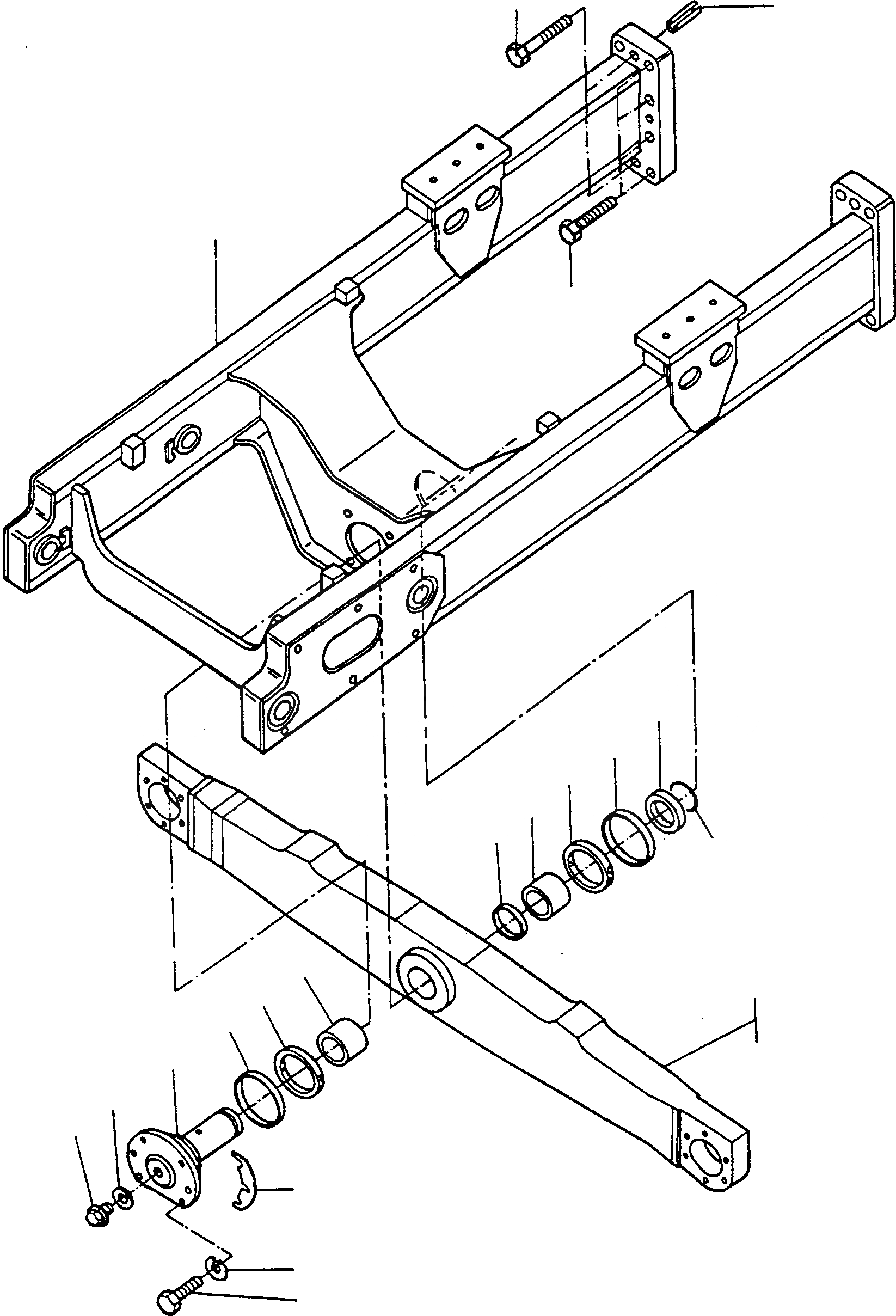 Схема запчастей Komatsu D500E Turbo - РАМА ШАССИ И SUPERSTRUCTURE
