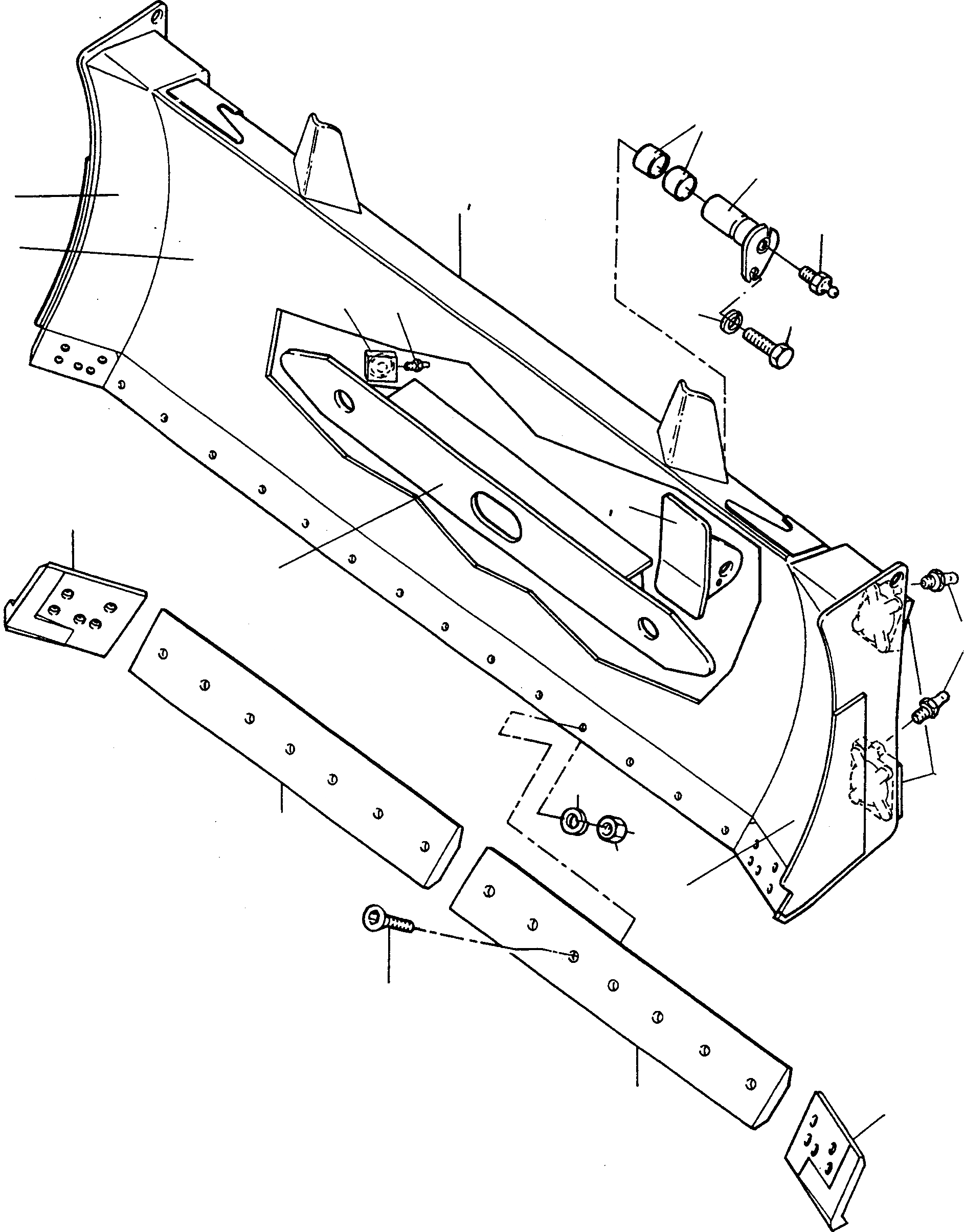 Схема запчастей Komatsu D500E Turbo - ПОЛУ-U-НАКЛОН.-ОТВАЛ ОБОРУД-Е