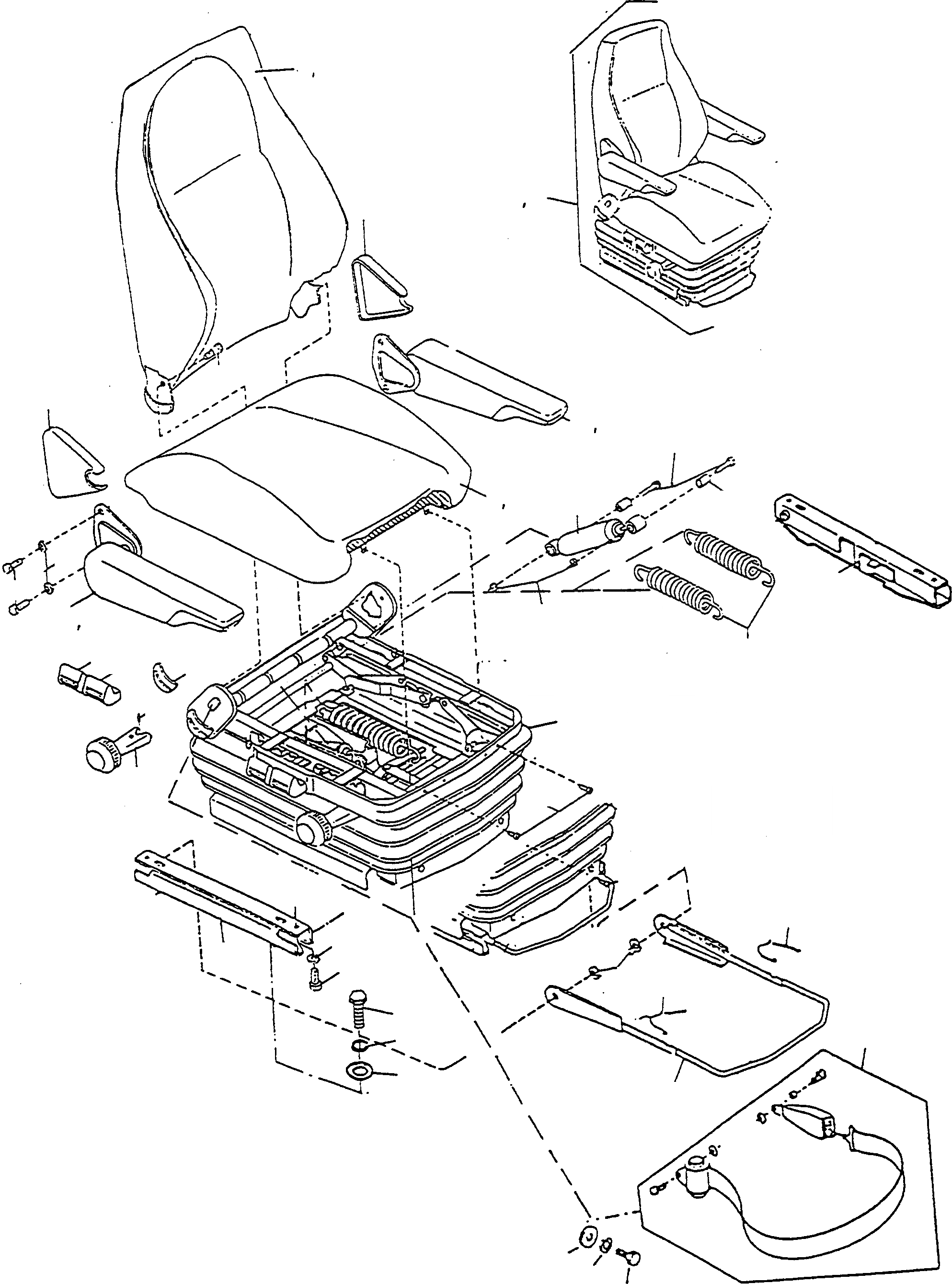 Схема запчастей Komatsu D500E Turbo - ПРИВОДRS СИДЕНЬЕ ПРИВОДRS СИДЕНЬЕ, ATTACHING ЧАСТИ