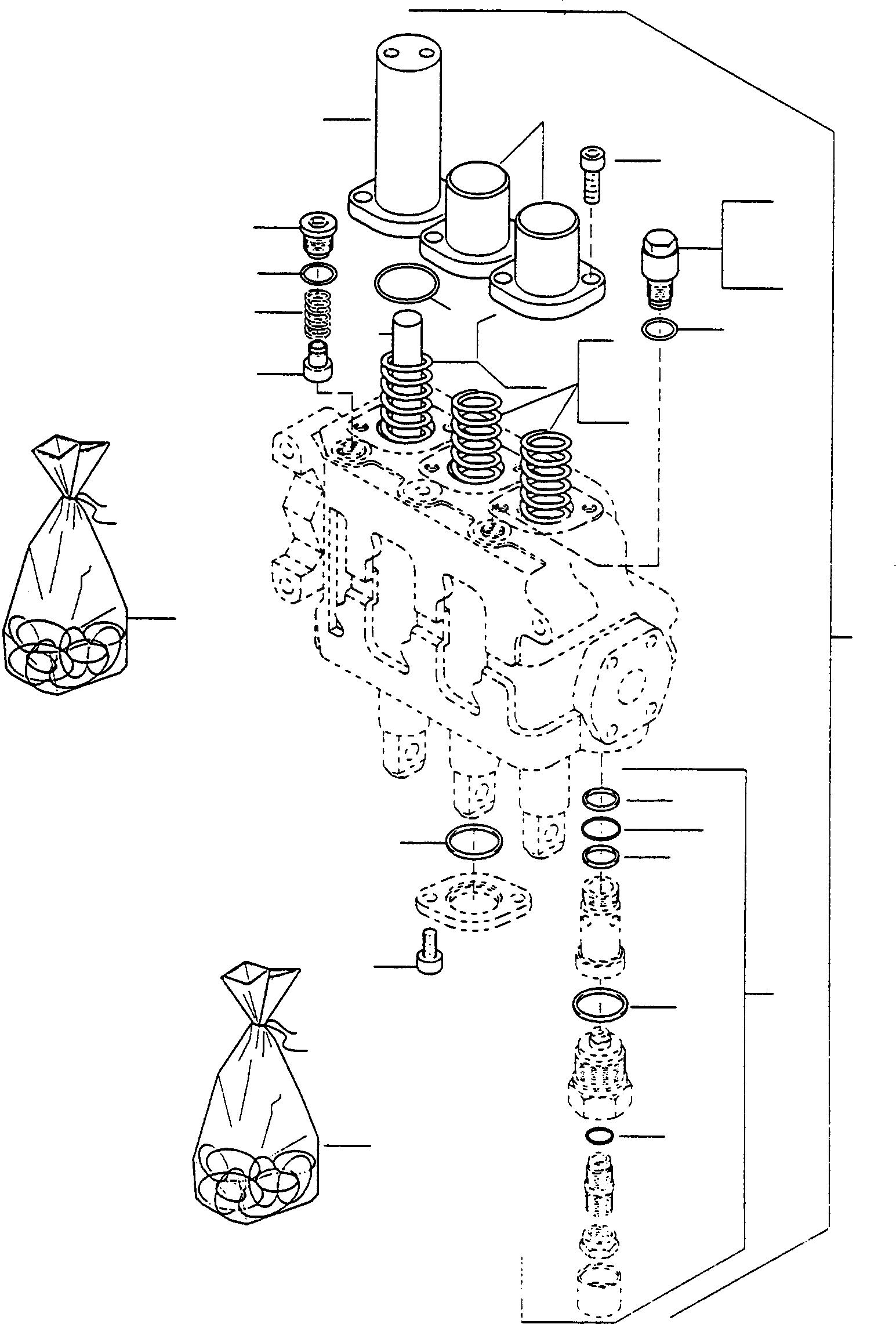Схема запчастей Komatsu D500E Turbo - УПРАВЛЯЮЩ. КЛАПАН, THREE WAYS УПРАВЛЯЮЩ. КЛАПАН
