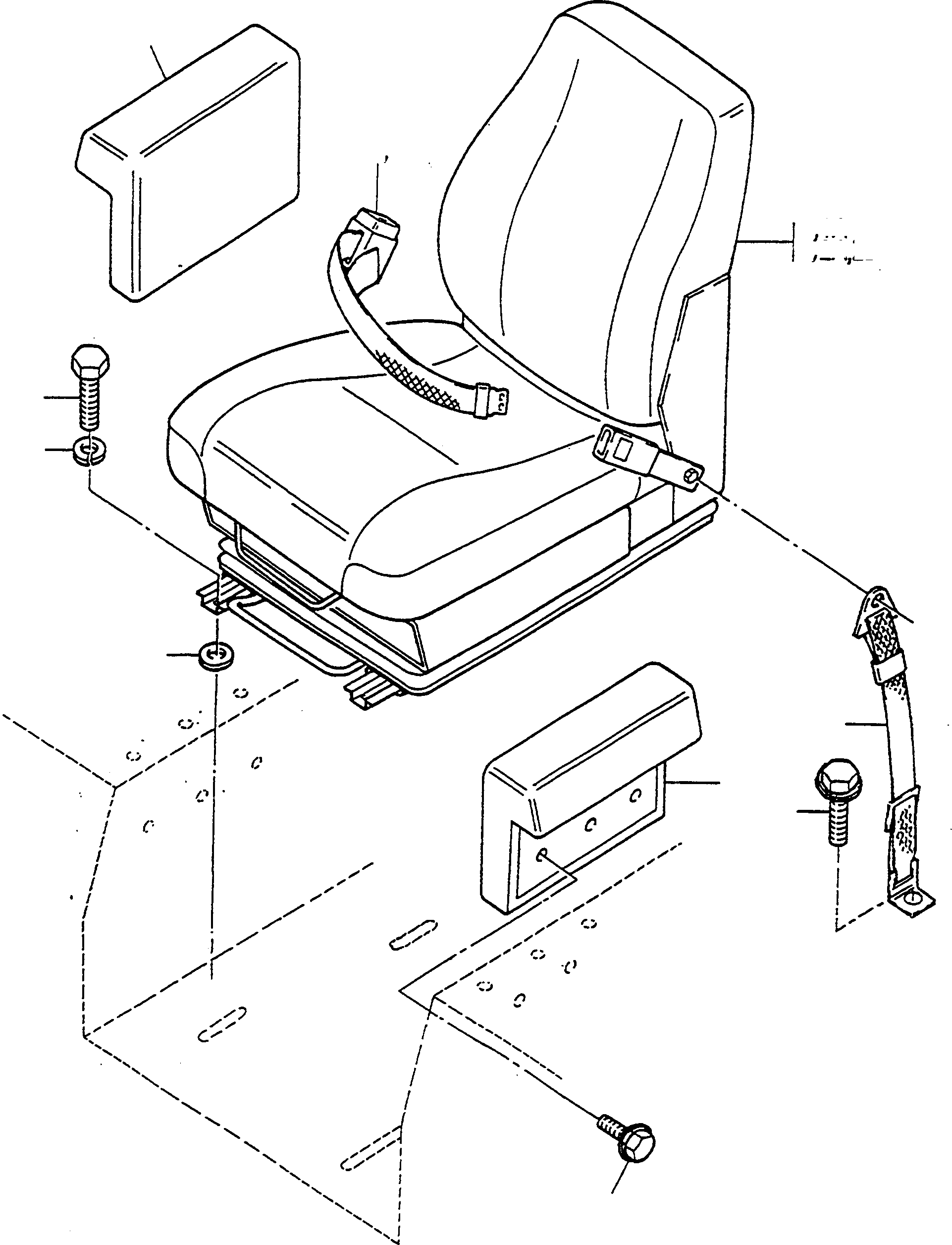 Схема запчастей Komatsu D500E Turbo - ПРИВОДRS СИДЕНЬЕ, ATTACHING ЧАСТИ ШАССИ И SUPERSTRUCTURE