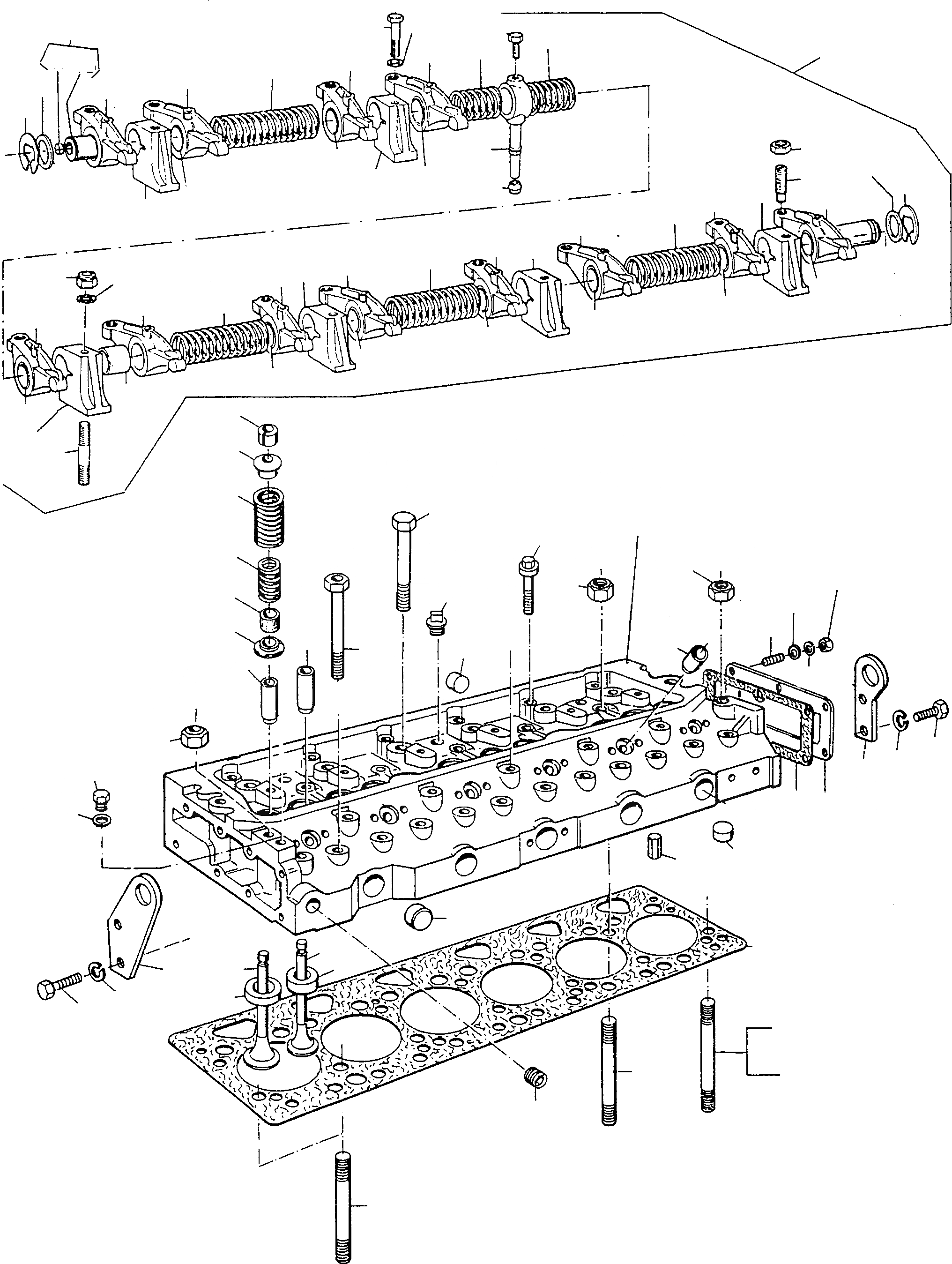 Схема запчастей Komatsu D500E Turbo - ГОЛОВКА ЦИЛИНДРОВ И ATTACHING ЧАСТИ ДВИГАТЕЛЬ, АКСЕССУАРЫ И ЭЛЕКТРИЧ. СИСТЕМА