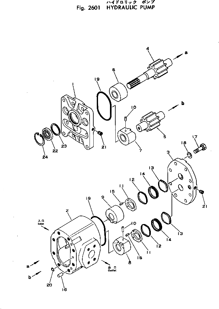 Схема запчастей Komatsu D50A-16 - ГИДР. НАСОС. УПРАВЛ-Е РАБОЧИМ ОБОРУДОВАНИЕМ