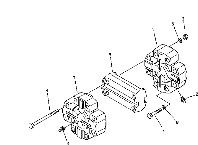 Схема запчастей Komatsu D50A-17 - КРЕСТОВИНА ОСНОВН. МУФТА И ТРАНСМИССИЯ