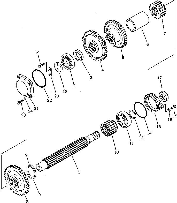 Схема запчастей Komatsu D50A-17 - COUNTER ВАЛ И ПРИВОД ОСНОВН. МУФТА И ТРАНСМИССИЯ