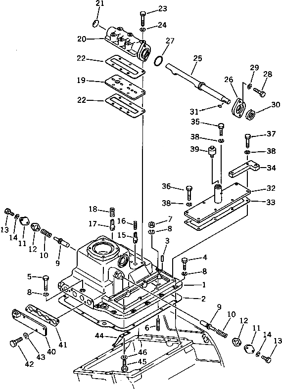 Схема запчастей Komatsu D50A-17 - КОРПУС ТРАНСМИССИИ COVER ОСНОВН. МУФТА И ТРАНСМИССИЯ