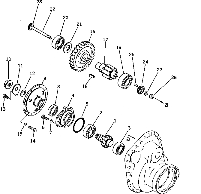 Схема запчастей Komatsu D50A-17 - КОНЕЧНАЯ ПЕРЕДАЧА И ВАЛ СИСТЕМАУПРАВЛЕНИЯ ПОВОРОТОМ И КОНЕЧНАЯ ПЕРЕДАЧА