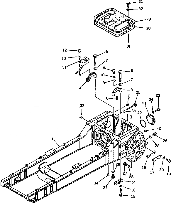 Схема запчастей Komatsu D50A-17 - КОРПУС БЛОКА УПРАВЛЕНИЯ ПОВОРОТОМ И ОСНОВНАЯ РАМА (ДЛЯ ПЕСЧАН. ЗАПЫЛЕНН МЕСТН. СПЕЦ-Я.)   (КРОМЕ ЯПОН.)(№8-) СИСТЕМАУПРАВЛЕНИЯ ПОВОРОТОМ И КОНЕЧНАЯ ПЕРЕДАЧА