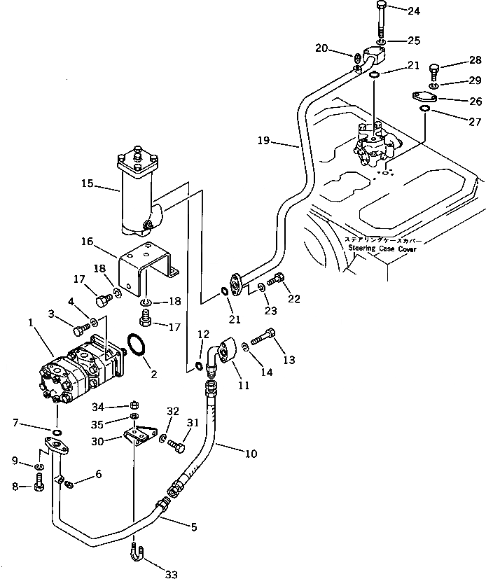 Схема запчастей Komatsu D50A-17 - РУЛЕВ. УПРАВЛЕНИЕ МАСЛОПРОВОДЯЩАЯ ЛИНИЯ (/) СИСТЕМАУПРАВЛЕНИЯ ПОВОРОТОМ И КОНЕЧНАЯ ПЕРЕДАЧА