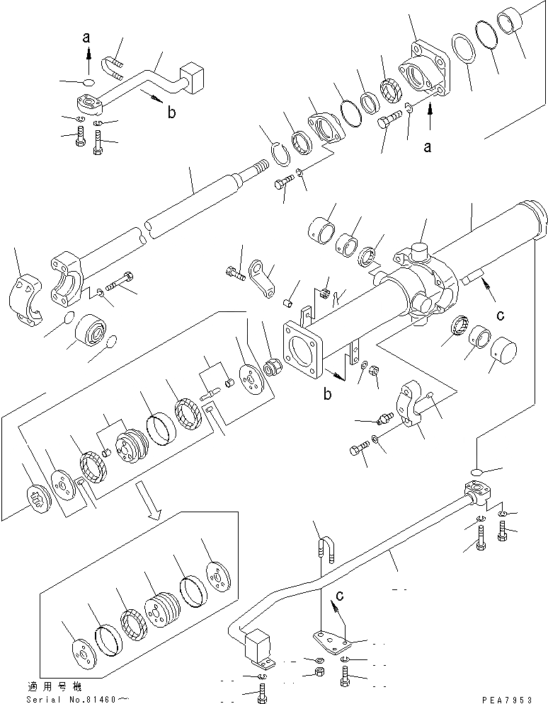 Схема запчастей Komatsu D50A-17 - ЦИЛИНДР ПОДЪЕМА ОТВАЛА УПРАВЛ-Е РАБОЧИМ ОБОРУДОВАНИЕМ