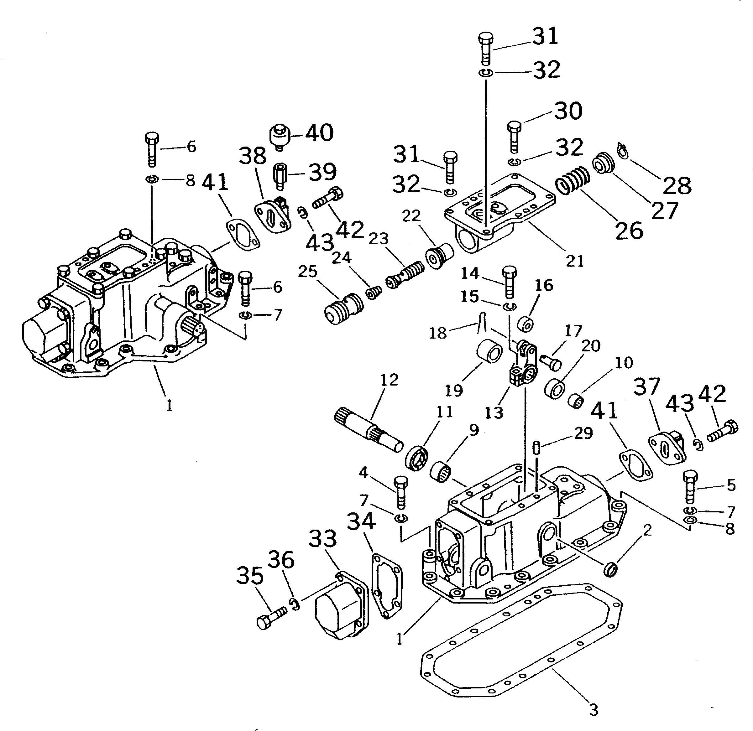 Схема запчастей Komatsu D50A-18 - РУЛЕВ. УПРАВЛЕНИЕ КОРПУС COVER СИЛОВАЯ ПЕРЕДАЧА И КОНЕЧНАЯ ПЕРЕДАЧА