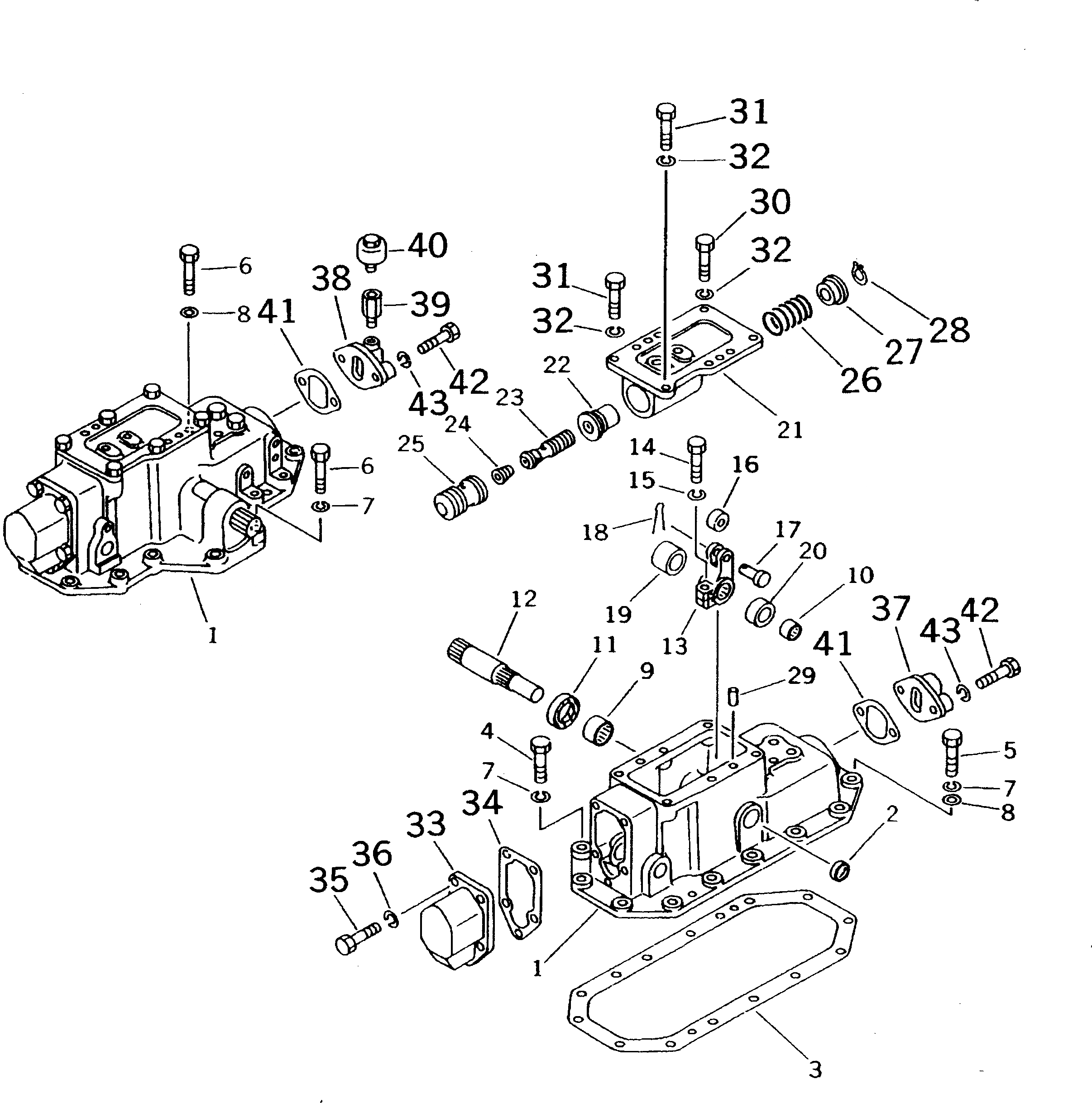 Схема запчастей Komatsu D50A-18 - РУЛЕВ. УПРАВЛЕНИЕ КОРПУС КРЫШКА(ДЛЯ ТЯГОВ. ЛЕБЕДКИ) СИЛОВАЯ ПЕРЕДАЧА И КОНЕЧНАЯ ПЕРЕДАЧА