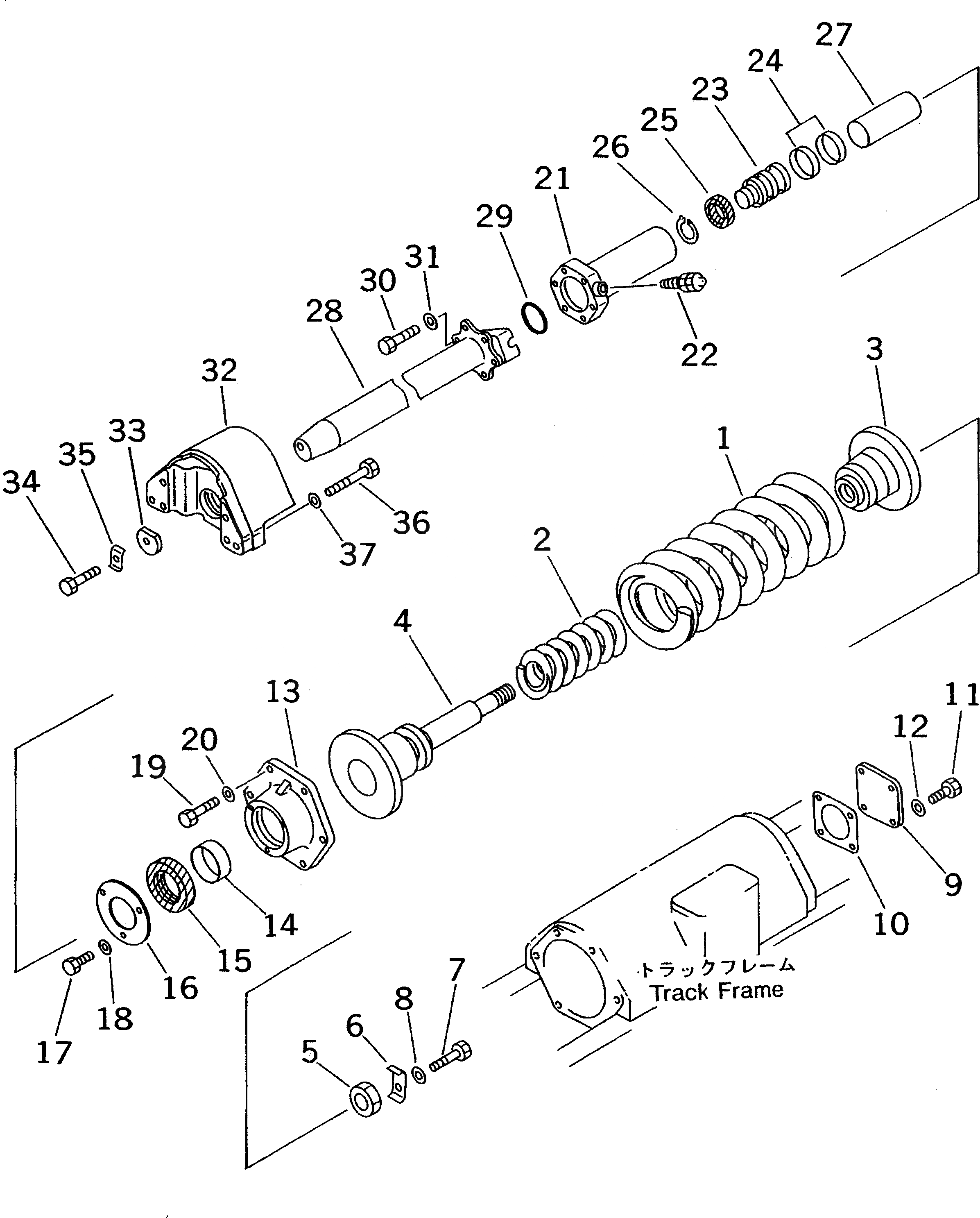 Схема запчастей Komatsu D50A-18 - УСИЛЕНН. ПРУЖИНА (ДЛЯ ANGLE И ПРЯМ. ОТВАЛ С ПЕРЕКОСОМ) ХОДОВАЯ