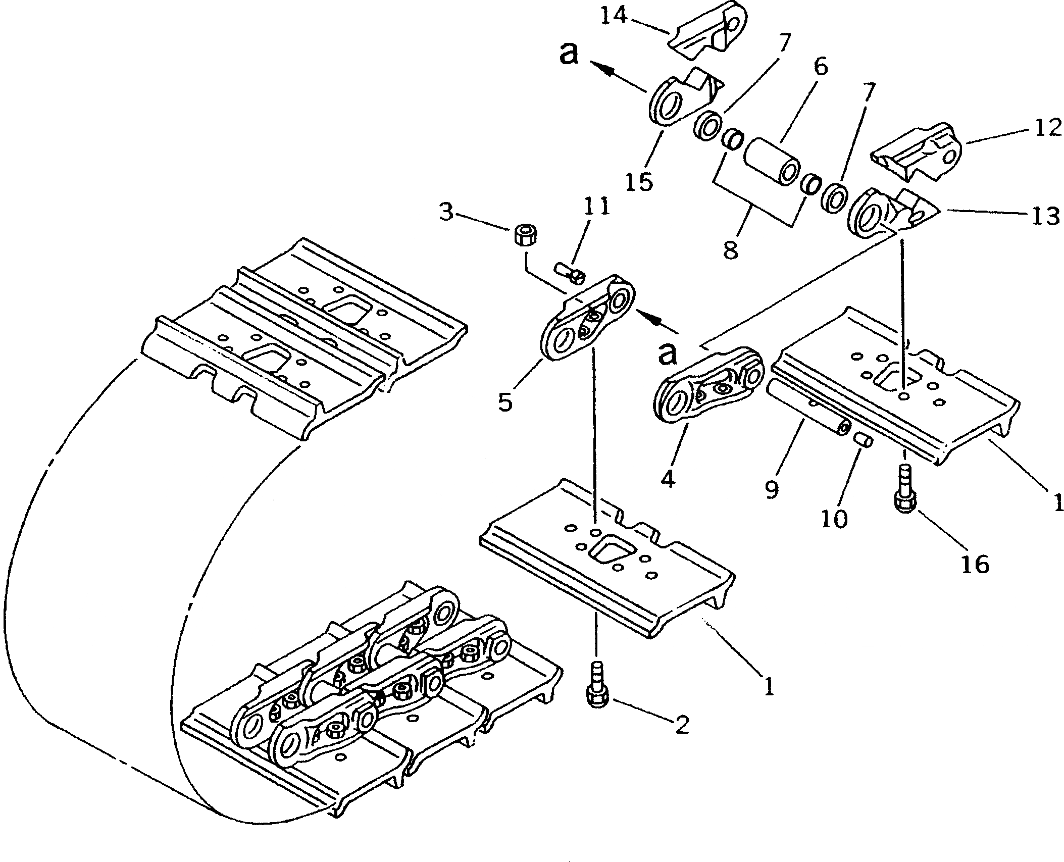 Схема запчастей Komatsu D50A-18 - ГУСЕНИЦЫ (СМАЗЫВ. ТИПА) (ОДИНОЧН. ГРУНТОЗАЦЕП С ОТВЕРСТИЯМИ)      (ДЛЯ ANGLE И ПРЯМ. ОТВАЛ С ПЕРЕКОСОМ) ХОДОВАЯ
