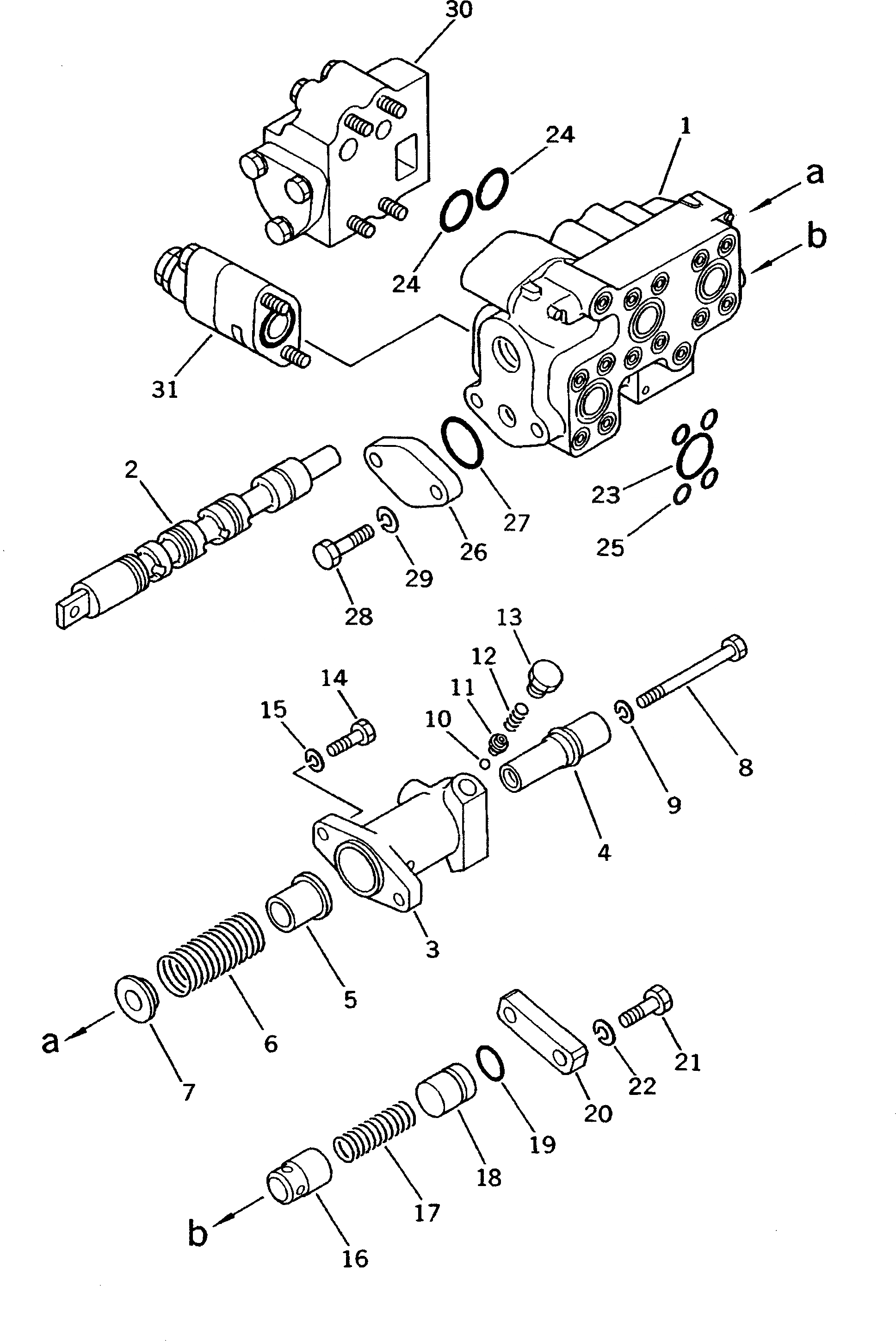 Схема запчастей Komatsu D50A-18 - ГИДР. БАК. AND УПРАВЛЯЮЩ. КЛАПАН (/) (ДЛЯ ПОВОРОТНОГО ОТВАЛА И РЫХЛИТЕЛЬ) ОСНОВН. КОМПОНЕНТЫ И РЕМКОМПЛЕКТЫ