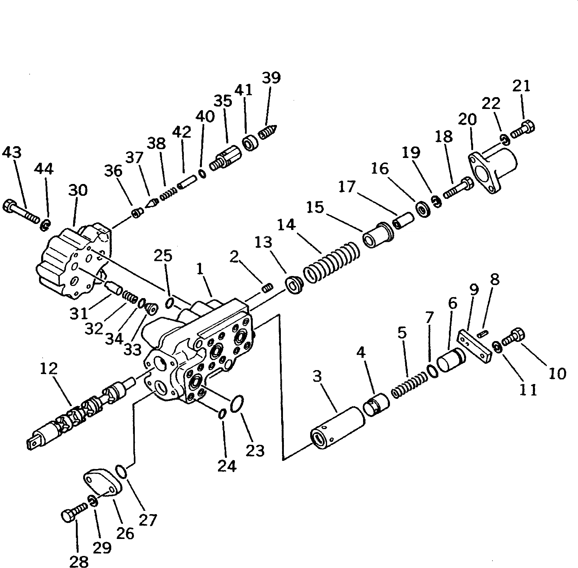 Схема запчастей Komatsu D50A-18 - ГИДР. БАК. AND УПРАВЛЯЮЩ. КЛАПАН (/) (ДЛЯ ПРЯМОГО ОТВАЛА И РЫХЛИТЕЛЬ) ОСНОВН. КОМПОНЕНТЫ И РЕМКОМПЛЕКТЫ
